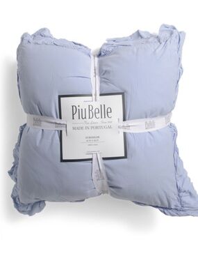 PIUBELLE 2pk Double Ruffle Euro Pillows